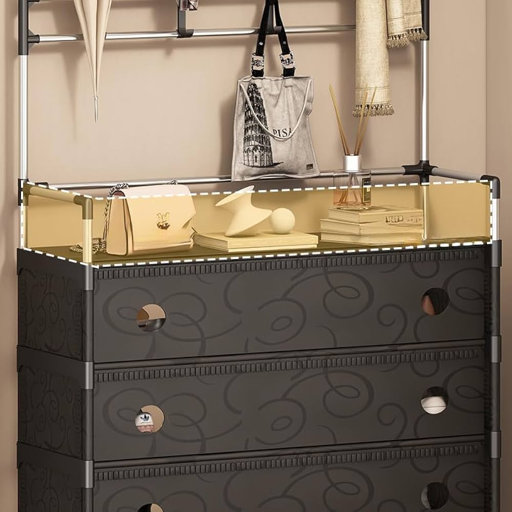 Dust Proof Multifunctional Coat And Shoes Rack, Multi Layer Shoe Storage Rack, Living Room Organizer Shelf Dust Proof Multifunctional Coat And Shoes Rack, Multi Layer Shoe Storage Rack, Living Room Organizer Shelf